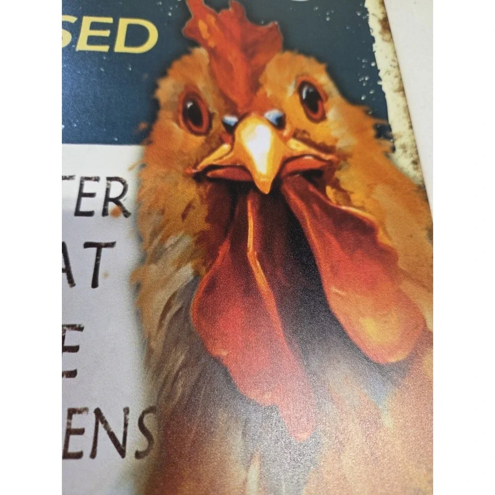 Keep Gate Closed Chickens Say Rustic-looking Metal Sign 8x12 Barn‎ Farmhouse
